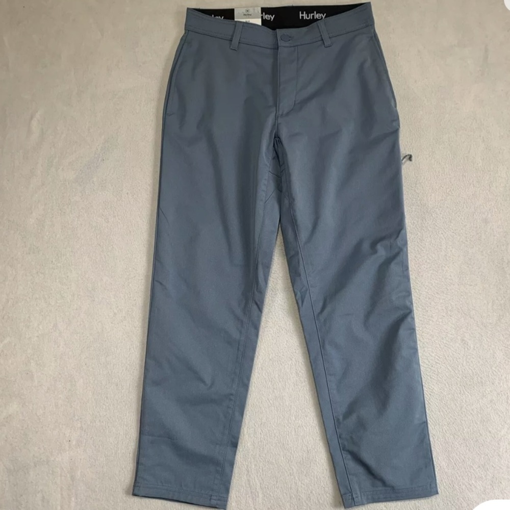 Hurley Tech Pants Men's 30X34 Blue Moisture Wicking Pockets Hidden Zip Pocket